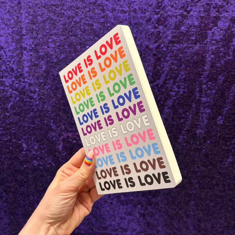 Love Is Love Journal LGBTQ+ Pride Notebook with Rainbow Back Cover | 160 Lined